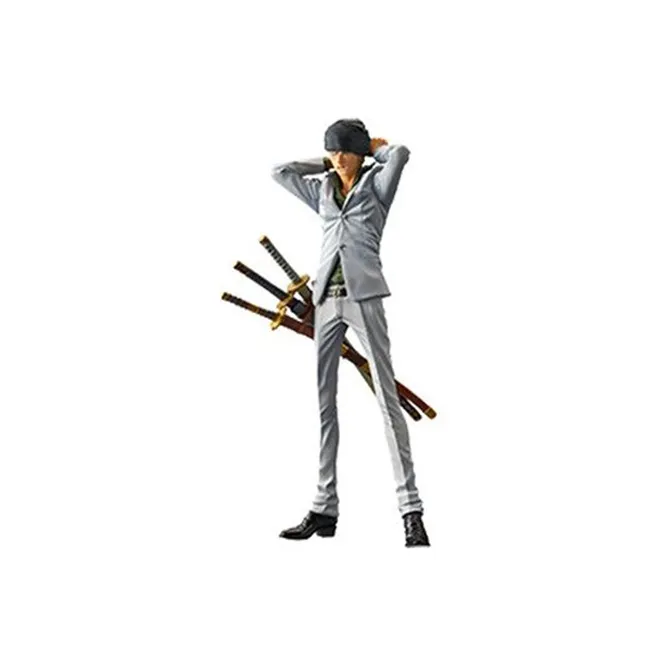 BANPRESTO Roronoa Zoro Glass Factory King Of Artist One Piece Roroya Zoro White Ver. Scale Figures 26cm-2
