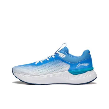 LiNing Light And Shadow Element Anti Slip And Wear Resistant Breathable Low Top Running Shoes Men's Blue White