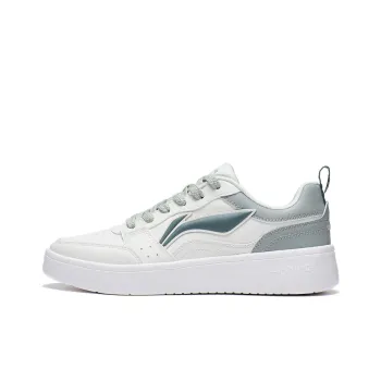 LiNing Acer Truncatum Cushioning, Slip Resistant, And Abrasion Resistant Low Top Skateboard Shoes Women's White Green