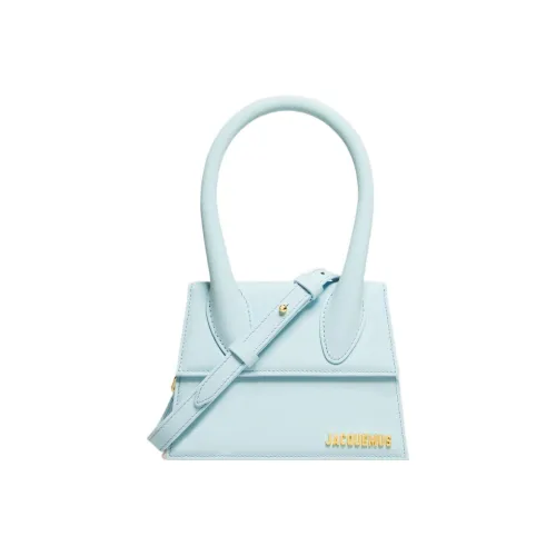 Jacquemus Cow Leather Shoulder Bag Crossbody Bag Handbag Women's Light Blue
