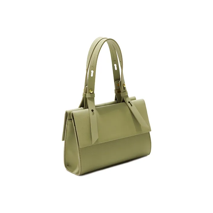 GXFMOD Cow Leather Baguette Shoulder Bag, Crossbody Bag Medium Size Women's Mint Green Pink Silent White-2