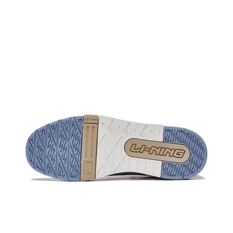 LiNing Journey 1.5 Anti Slip Wear Resistant Low Top Skateboard Shoes Men's White Gray Blue-5