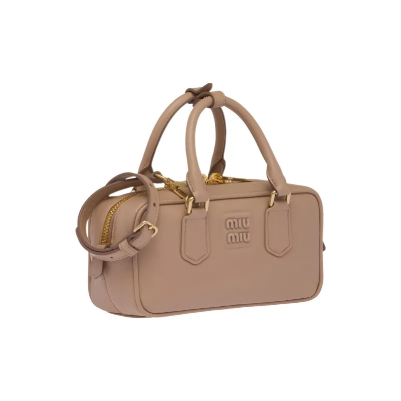 MIU MIU Leather Shoulder Bag, Crossbody Bag, Handbag Women's Cameo Brown-1