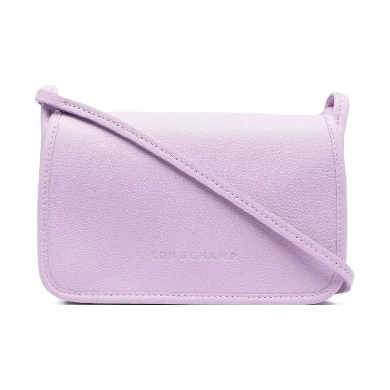 LONGCHAMP Pebble Texture Cow Leather Shoulder Bag Small Size Women's Pink-0