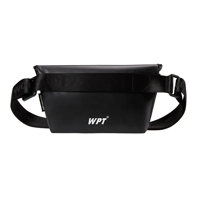 WPT PVC Leather Commute Crossbody Bag Small Size Unisex Black-3