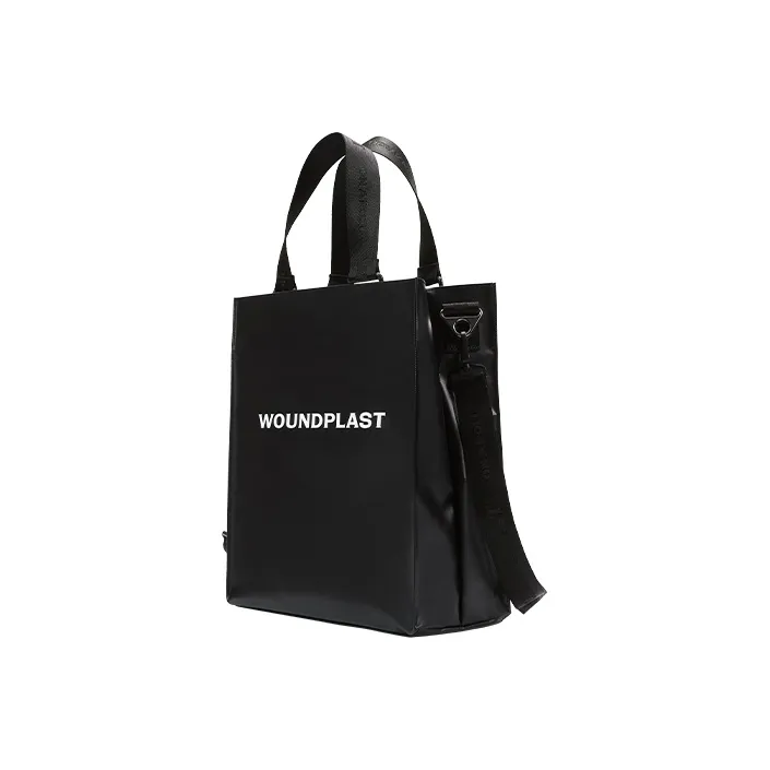 WPT PVC Totes Handbags Large Size Unisex Black-2