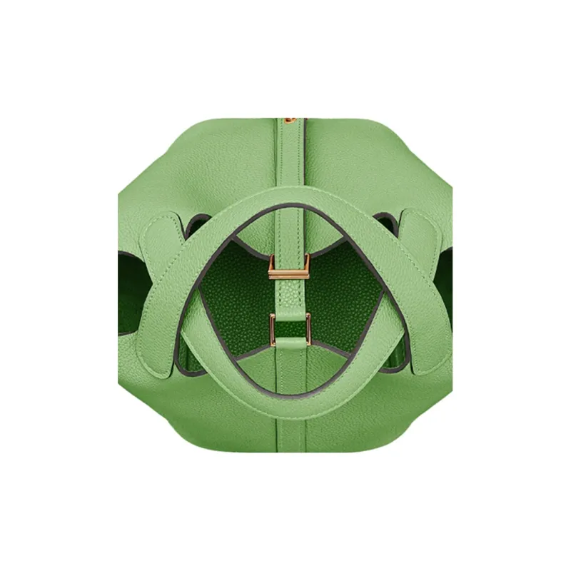HERMES Picotin Lock Maurice Bullock Leather Basket Bag, Bucket Bag, Handbag Women's 3I Vert Criquet Avocado Green-7