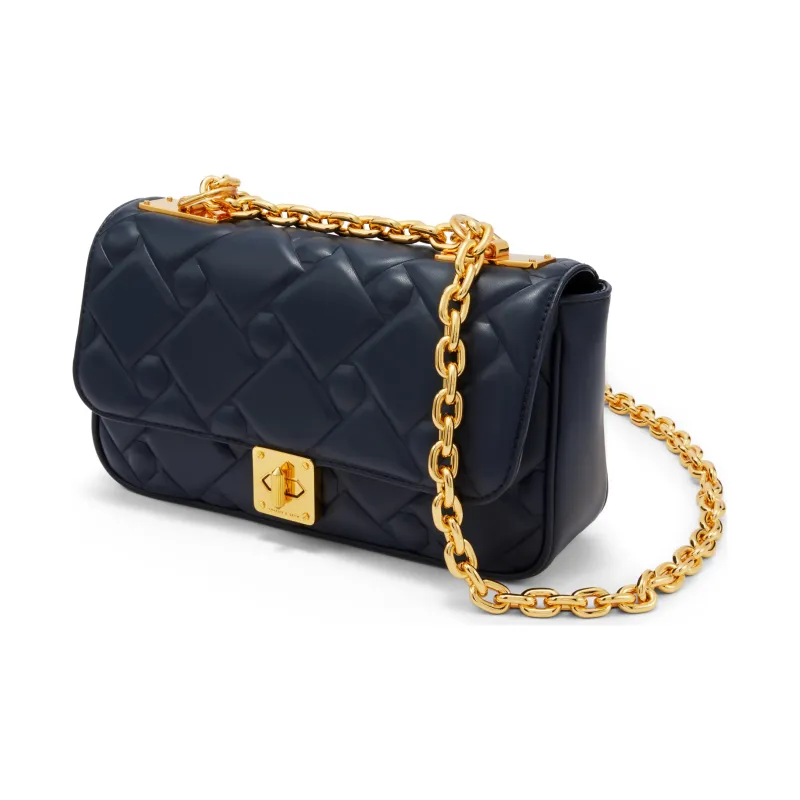 CHARLES&KEITH Fabric Small Square Bag Shoulder Bag Medium Size Women's Cream Milk White/Navy Blue/Green-2