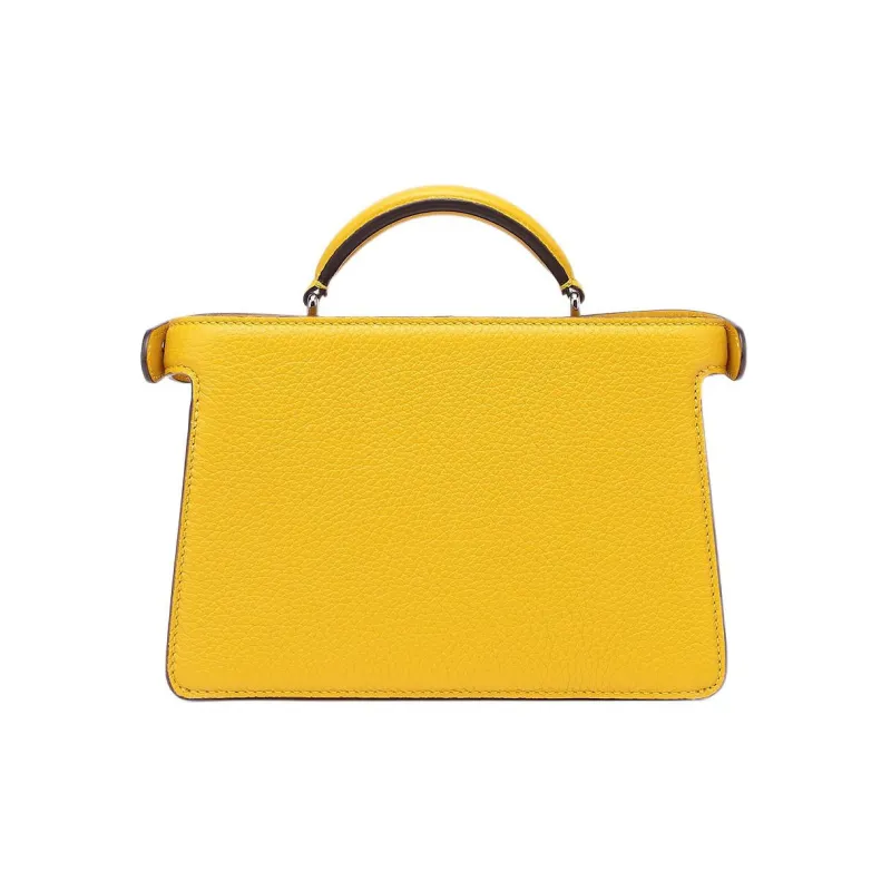 FENDI Peekaboo ISeeU Leather Shoulder Bag Crossbody Bag Handbag Women's Yellow-2