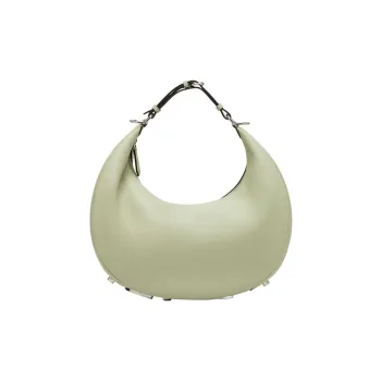 FENDI Fendigraphy Cow Leather Crescent Bag Handbag, Shoulder Bag Women's Light Green