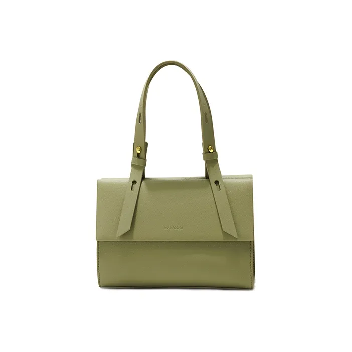 GXFMOD Cow Leather Baguette Shoulder Bag, Crossbody Bag Medium Size Women's Mint Green Pink Silent White-0