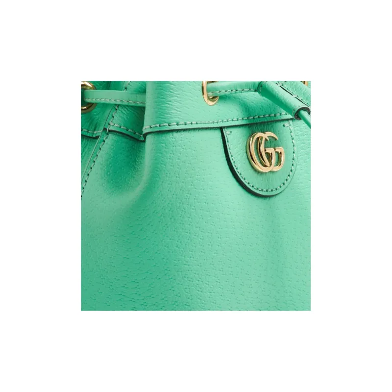 GUCCI Ophidia Leather Bucket Bags Crossbody Bag, Shoulder Bag Women's Mint Green-3
