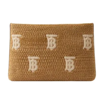 Burberry Raffia Clutch Women's Natural/Beige