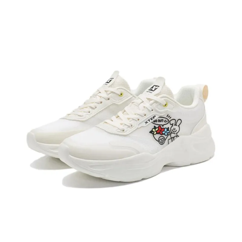 AGAHO x XTEP Mu Xing Anti Slip And Wear Resistant Breathable Low Top Sports Casual Shoes Women's Sail White-2