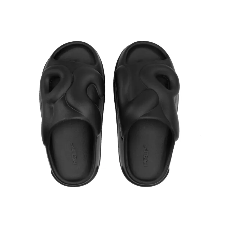 PCLP 2023 Spring Summer Broken Mirror Slide Slippers Unisex Black-5