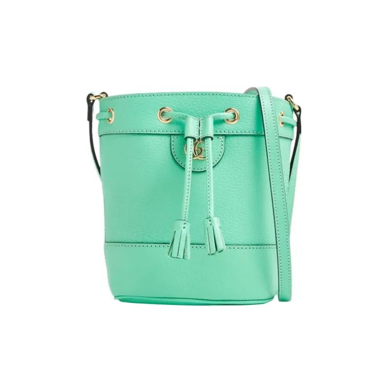 GUCCI Ophidia Leather Bucket Bags Crossbody Bag, Shoulder Bag Women's Mint Green-0