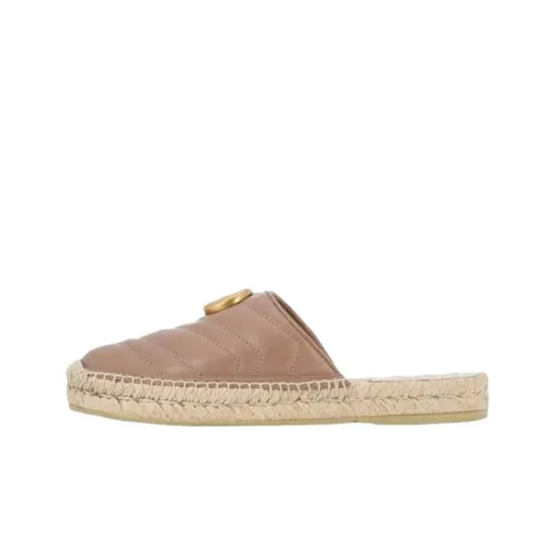 GUCCI Quiet Closed Toe Slippers Women's Nude Pink