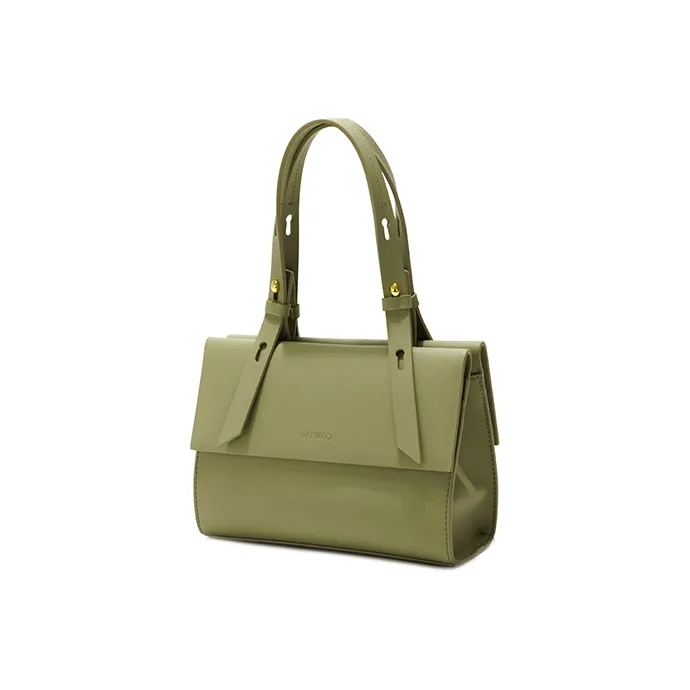 GXFMOD Cow Leather Baguette Shoulder Bag, Crossbody Bag Medium Size Women's Mint Green Pink Silent White-1