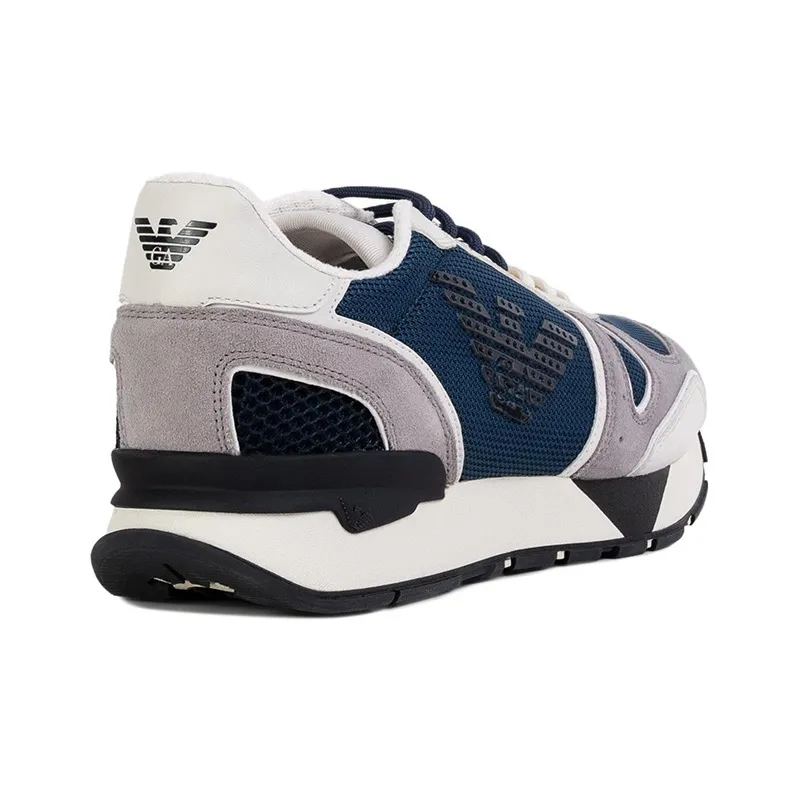 EMPORIO ARMANI Cushioning Low Top Sports Casual Shoes Men's Gray Blue-3