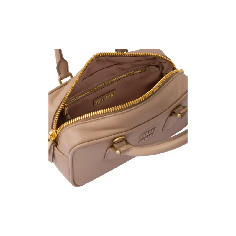 MIU MIU Leather Shoulder Bag, Crossbody Bag, Handbag Women's Cameo Brown-4