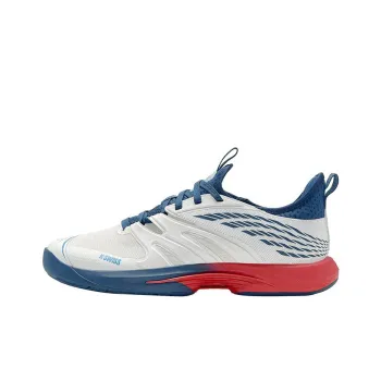 KSWISS Anti Slip Wear Resistant Low Top Tennis Shoes Men's White Blue Red