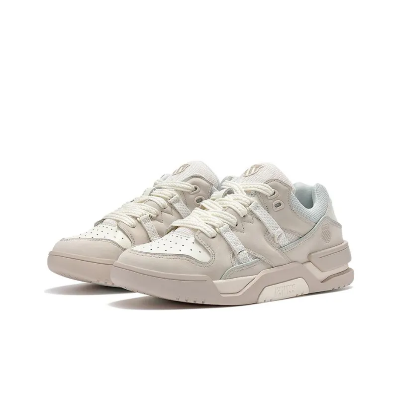 KSWISS Kraft Slip Resistant Shock Absorbers Low Top Skateboard Shoes Women's Beige Gray-2