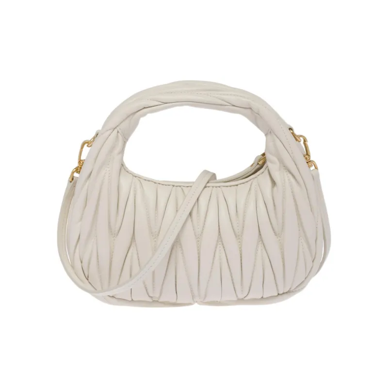 MIU MIU Wander Matelasse Nappa Leather Hobo Mini Bag White-2