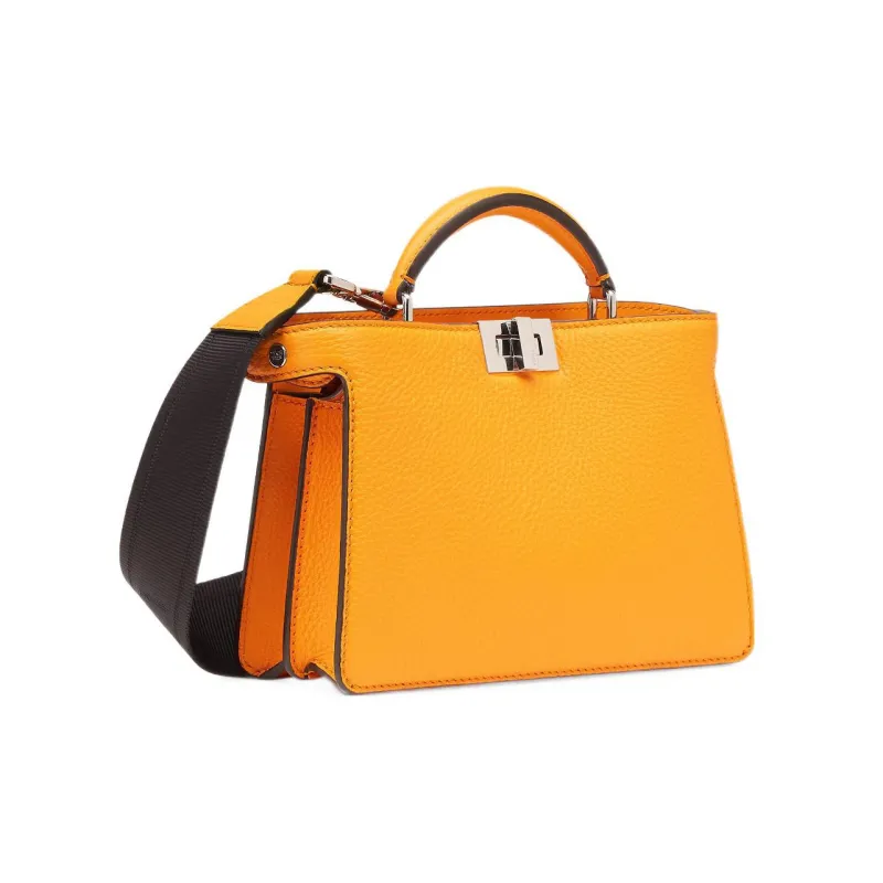 FENDI Peekaboo ISeeU Leather Shoulder Bag, Crossbody Bag, Handbag Regular Women's Orange-1