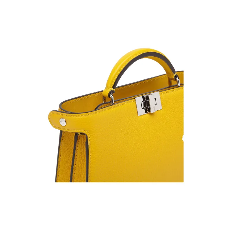 FENDI Peekaboo ISeeU Leather Shoulder Bag Crossbody Bag Handbag Women's Yellow-4