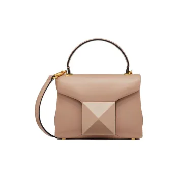 Valentino One Stud Napa Lambskin Shoulder Bag Crossbody Bag Handbag Mini Women's Cinnamon Pink