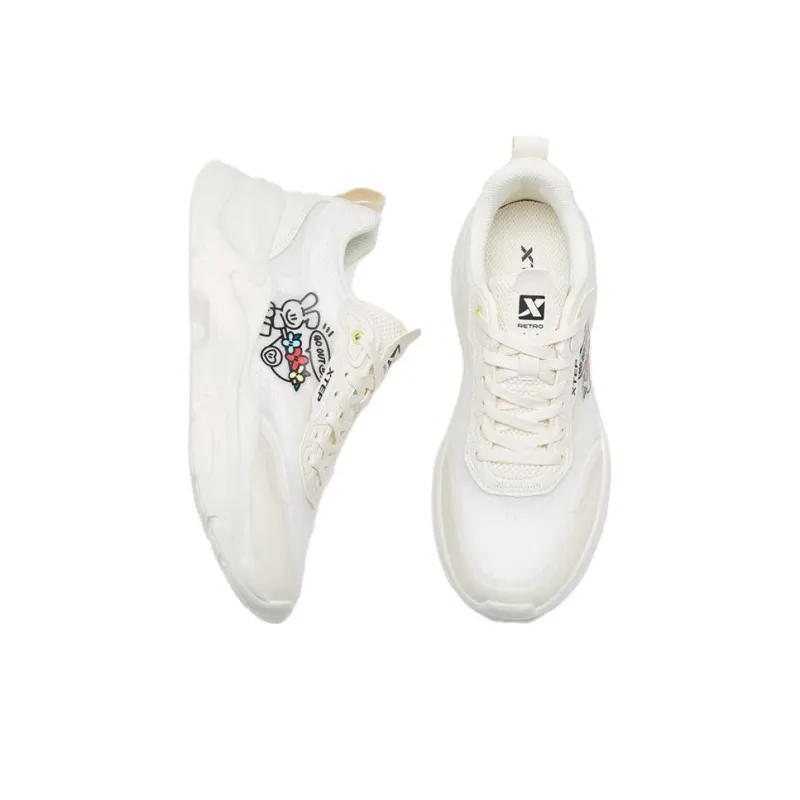 AGAHO x XTEP Mu Xing Anti Slip And Wear Resistant Breathable Low Top Sports Casual Shoes Women's Sail White-3
