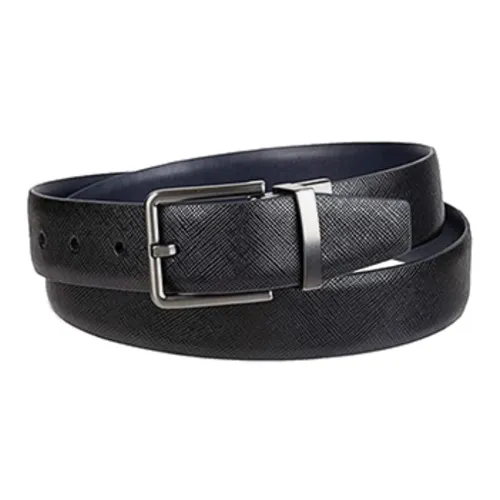 Calvin Klein Leather Belts Men Black/Dark Blue