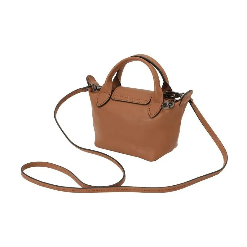 LONGCHAMP Le Pliage Cuir Sheepskin Handbag Shoulder Bag Crossbody Bag Mini Women's Hazelnut Umber-3