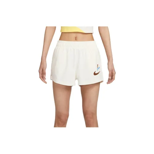 Nike Sportswear Women's Logo Print Elastic Shorts 'Sail White'