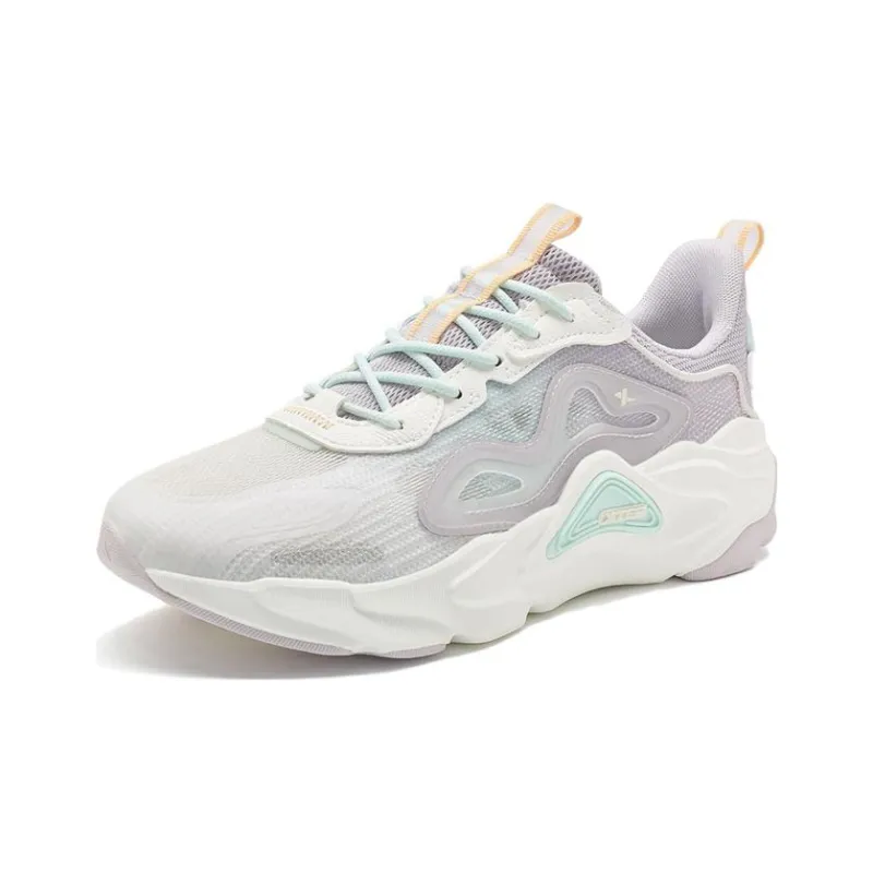 XTEP Yuno Yunye Anti Slip Wear Resistant Low Top Sports Casual Shoes Women's White Gray Green-1