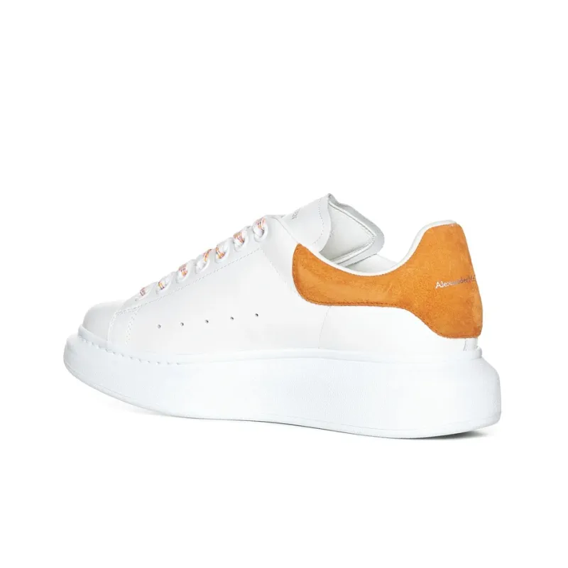 Alexander McQueen Low-Top Stylish Skateboarding Shoes Women's White Orange-3