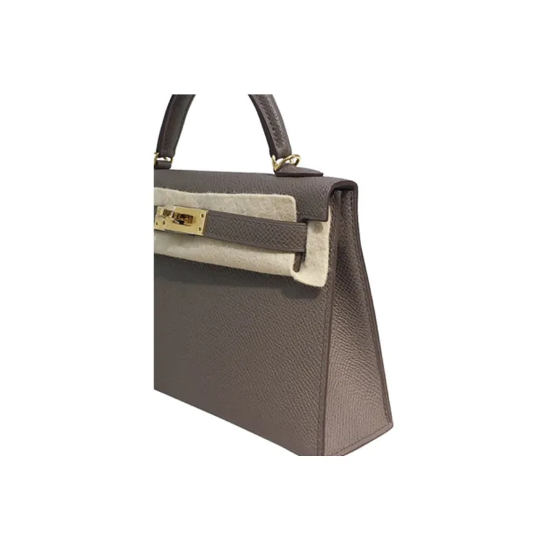 HERMES Mini Kelly Generation 1 Epsom Leather Kelly Bag Shoulder Bag Handbag Mini Women's Tin Gray-3