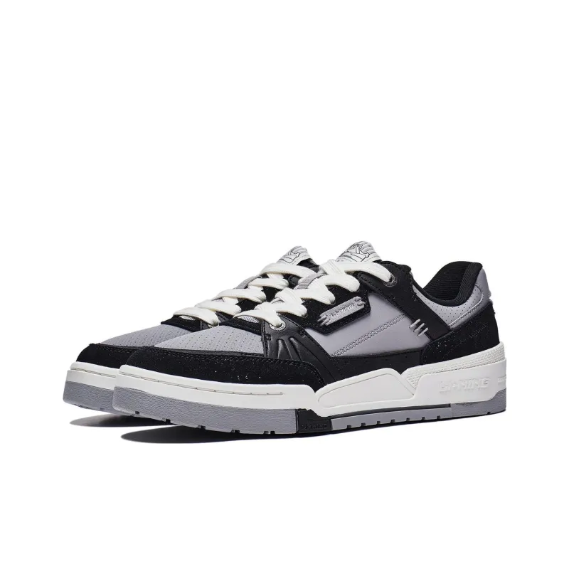 LiNing Journey 1.5 Anti Slip Wear Resistant Low Top Skateboard Shoes Men's Gray Black-2