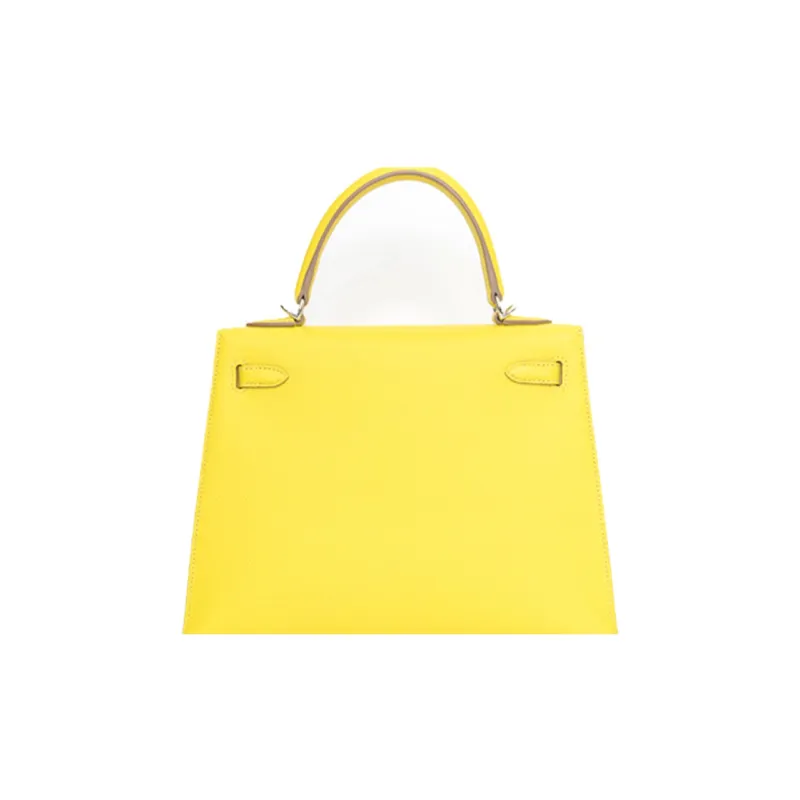 HERMES Kelly Epsom Leather Kelly Bag Handbags Women's 9R Lime Lemon-3