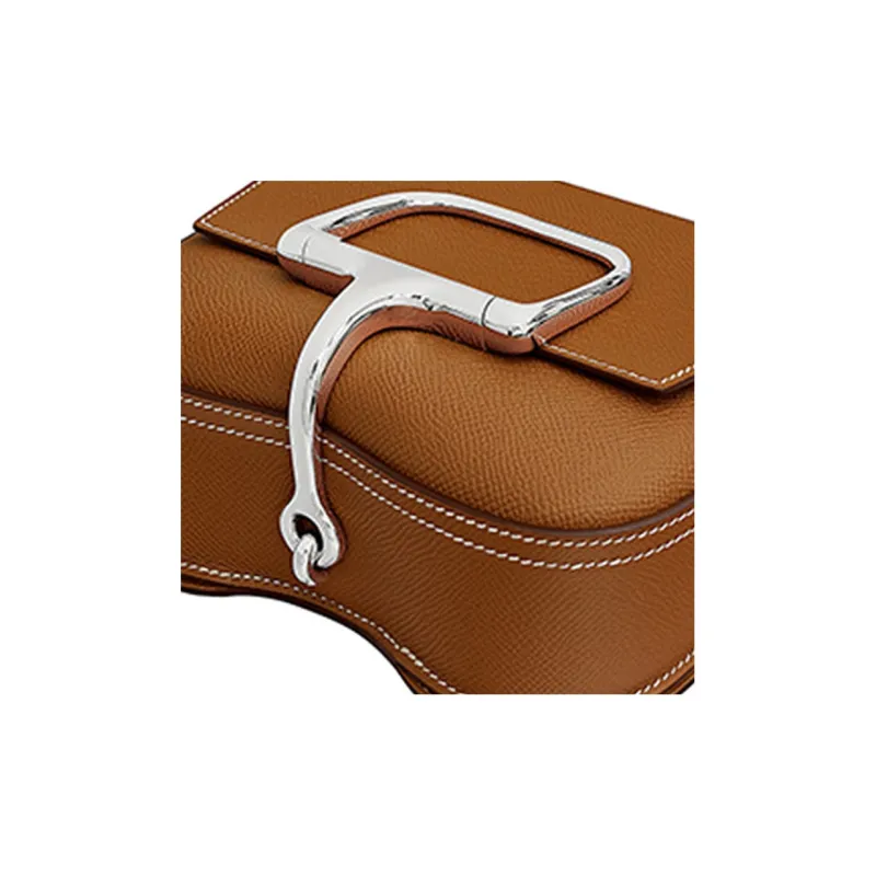 HERMES Della Cavalleria Epsom Calfskin Shoulder Bag Crossbody Bag Mini Women's Gold-6