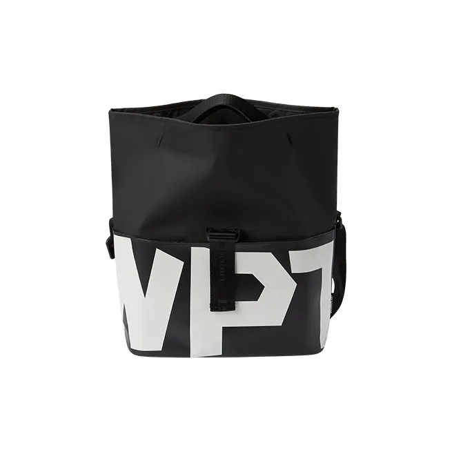 WPT PVC Messenger Bag Commute Shoulder Bag Crossbody Bag Large Size Unisex Black-2