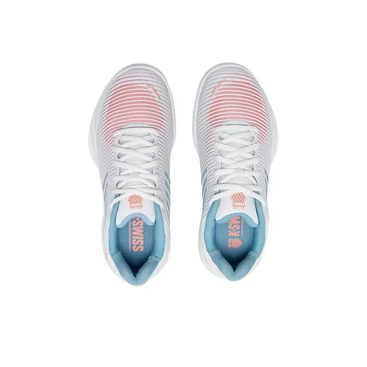 KSWISS Slip Resistant Low Top Tennis Shoes Women's White Blue Pink-3