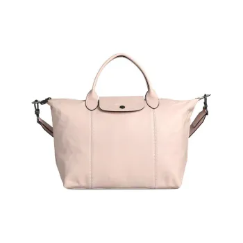 LONGCHAMP Le Pliage Cuir Sheepskin Dumpling Bag Handbags Women's Light Pink