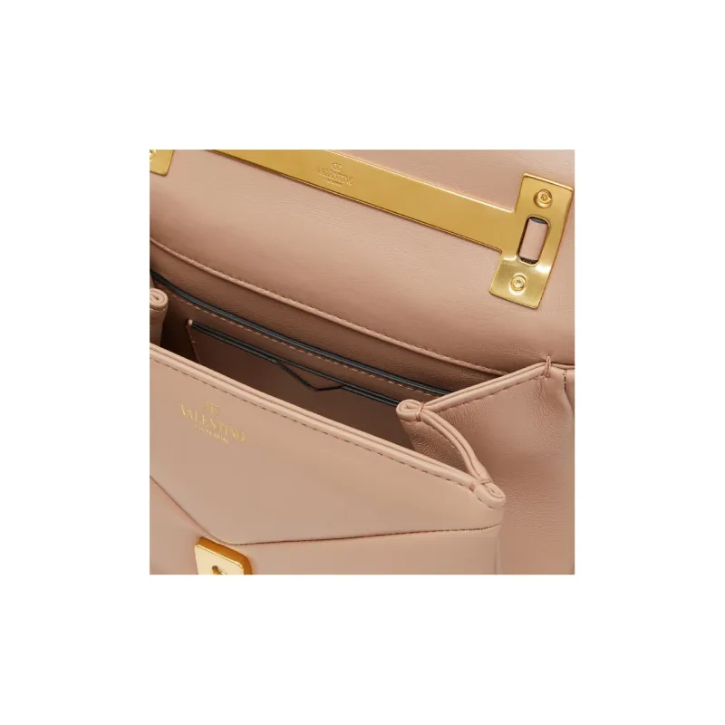 Valentino One Stud Napa Lambskin Shoulder Bag Crossbody Bag Handbag Mini Women's Cinnamon Pink-5