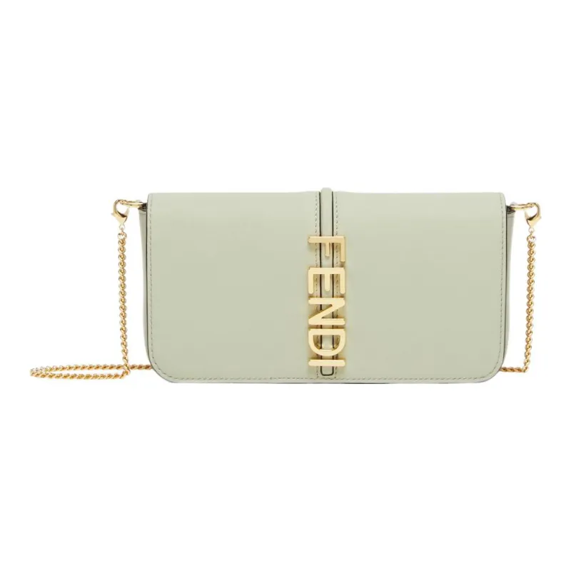 FENDI Fendigraphy Leather Wallet Regular Women's Green-0