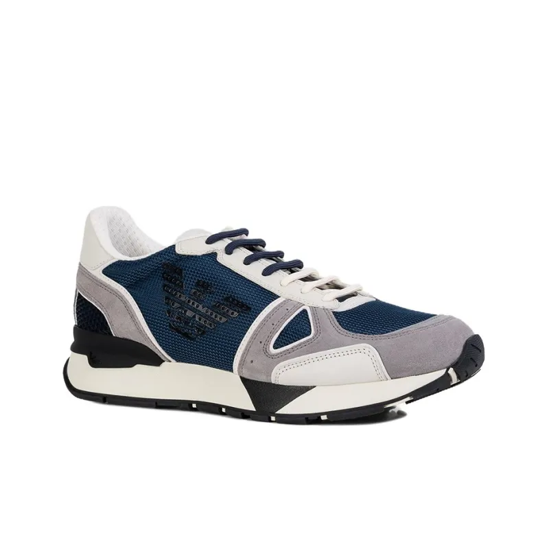 EMPORIO ARMANI Cushioning Low Top Sports Casual Shoes Men's Gray Blue-2