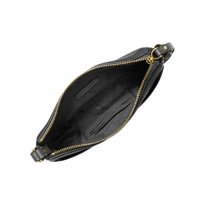 MICHAEL KORS Leather Crescent Moon Crossbody Bag Small Size Women's Black-4