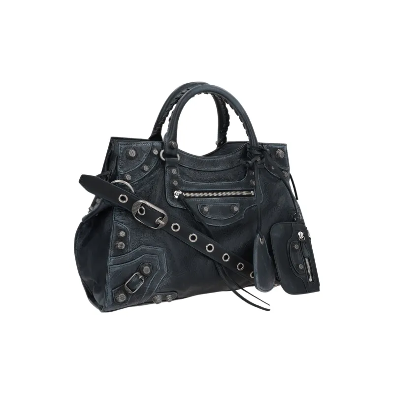 Balenciaga Neo Cagole City Lambskin Handbag Shoulder Bag Regular Women's Washed Black-1