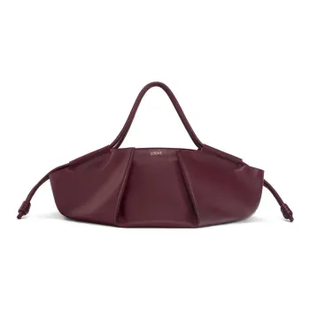 LOEWE Bright Nappa Cow Leather Dumpling Bag, Shoulder Bag, Crossbody Bag, Handbag Small Size Women's Burgundy