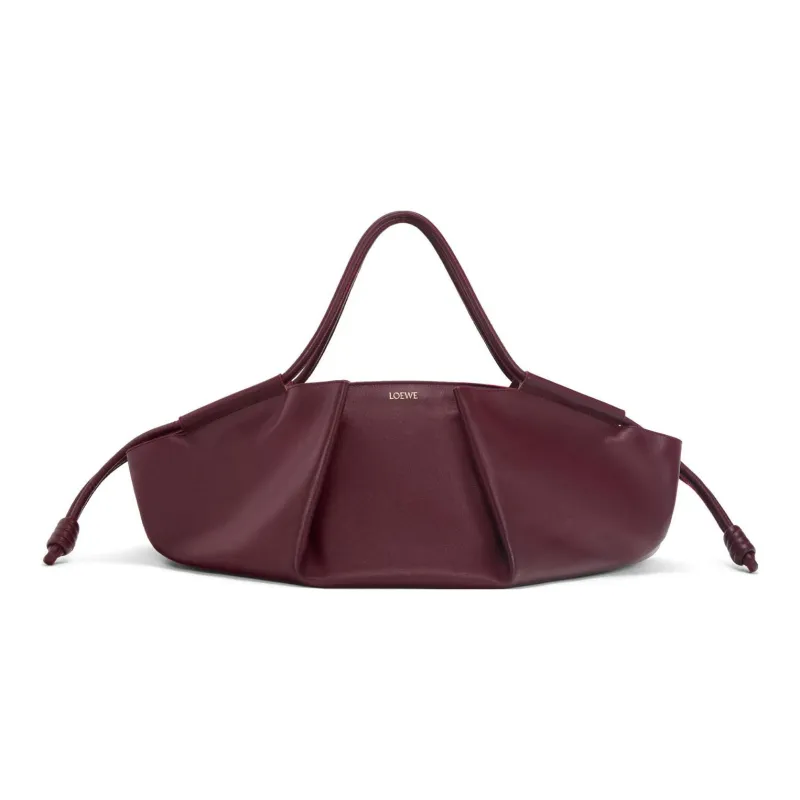LOEWE Bright Nappa Cow Leather Dumpling Bag, Shoulder Bag, Crossbody Bag, Handbag Small Size Women's Burgundy-0
